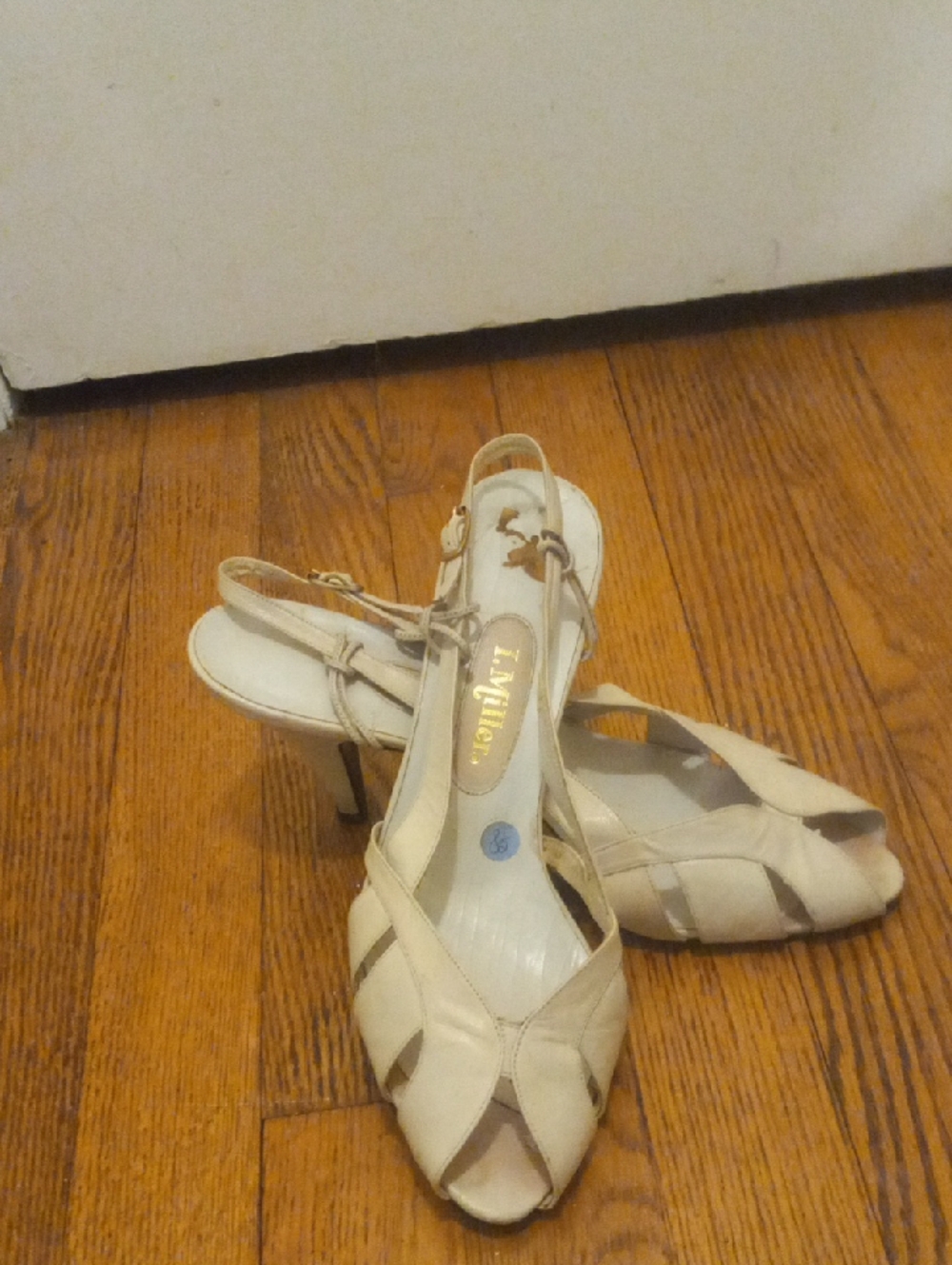 I.Miller Vintage 90s Slingback Peep-Toe Heels